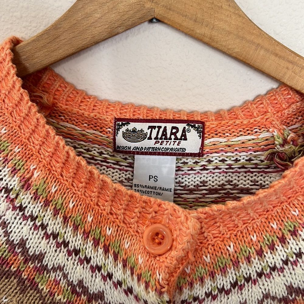 Tiara Women's Orange Patterned Sweater - Picture 3 of 4
